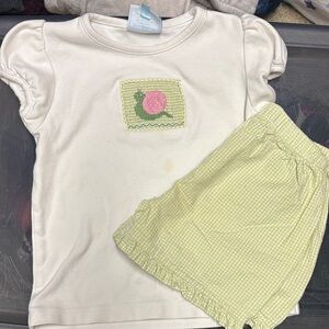 Little English White & Green Set with Turtle design *see description*